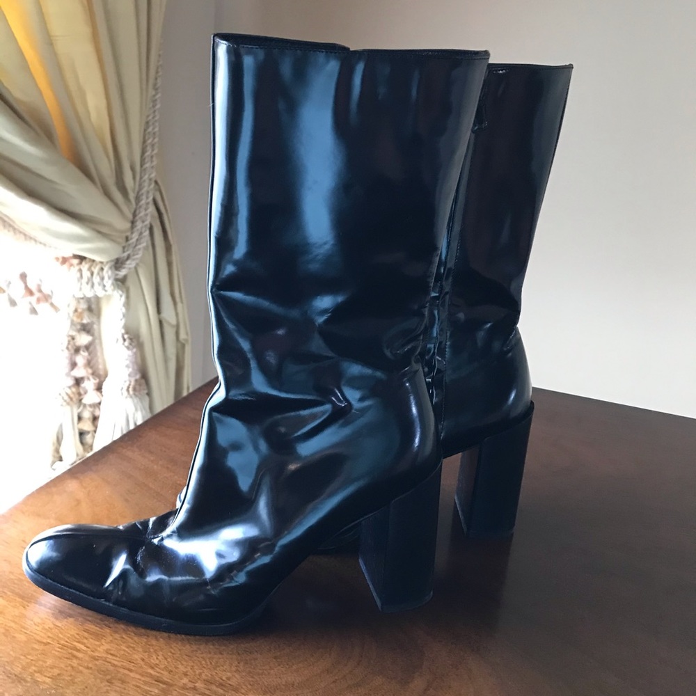 Calvin Klein black midi boots